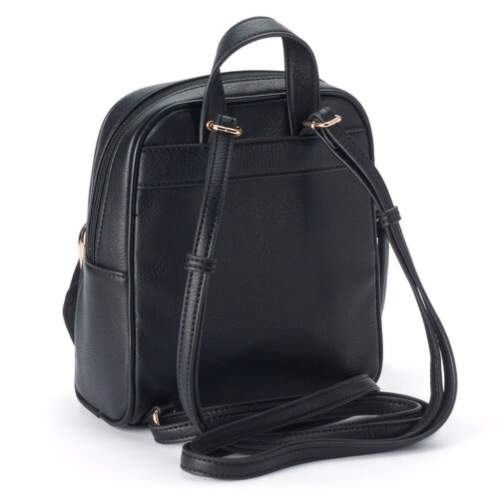 LC LAUREN CONRAD Black Jardin Mini Backpack Bag - Picture 3 of 5